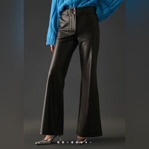 The Naomi Wide-Leg Flare Pants by Maeve: Faux Leather Edition